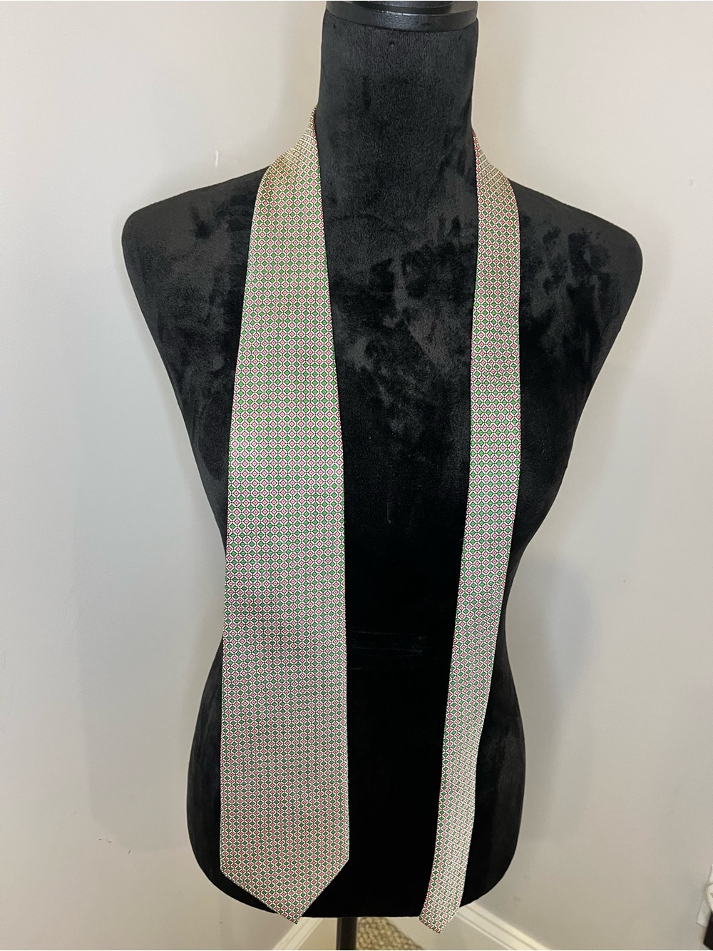 Vintage Lauren Ralph Lauren Silk Geometric Tie in Pink and Green